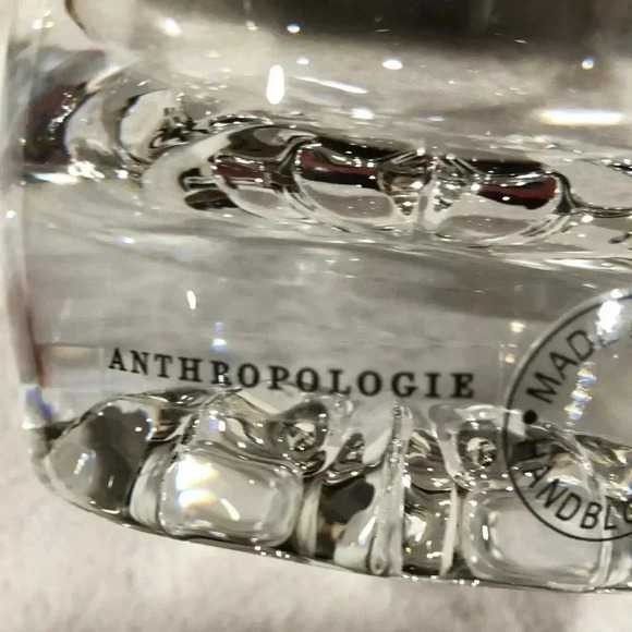 Anthropologie set of three hand blown glasses. 3-1/8” rim and 3-5/8” tall. - Picture 4 of 7